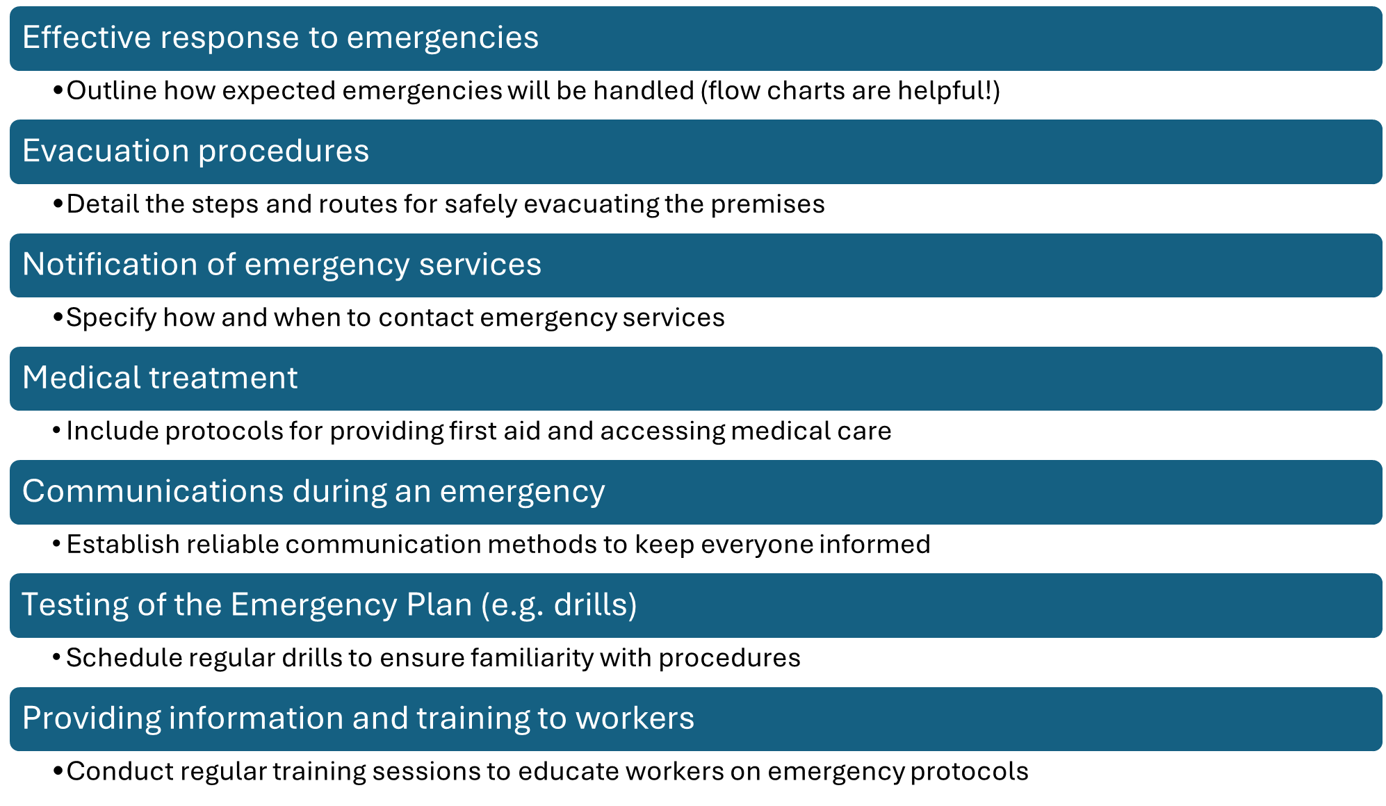 Emergency Plan Legal Requirements