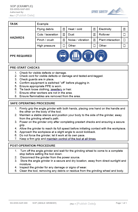 Table Saw SOP